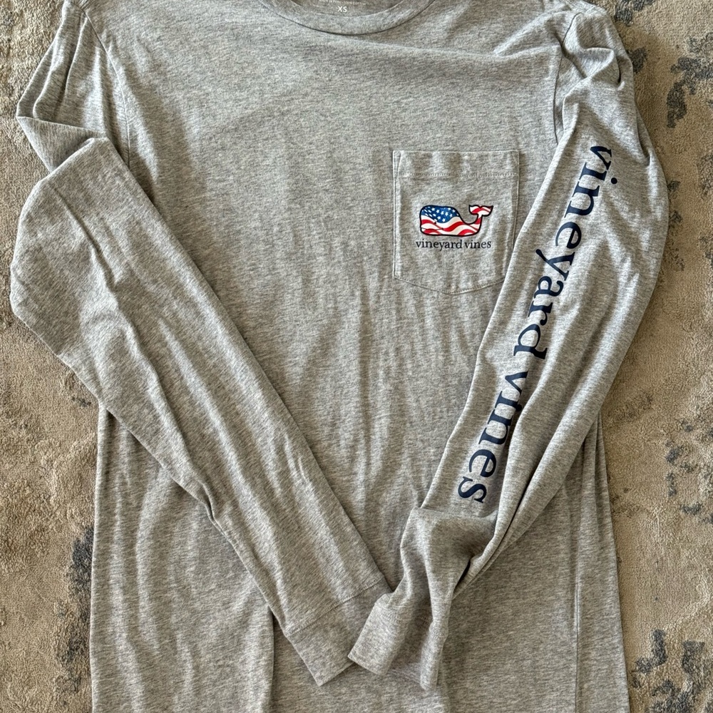 Vineyard Vines Heather Gray Long Sleeve Tee